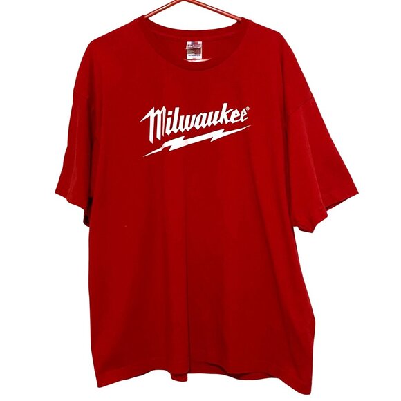 Milwaukee Tools Smooth From the Start Mens T-Shirt 2XL Red Advertising USA - Picture 2 of 7